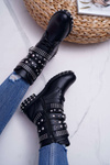 Women's Spike Rivet Boots Black Verona