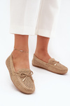 Ladies moccasins with perforated pattern and lacing Khaki Mirisa