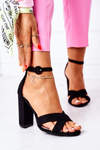 Suede Stiletto Sandals Black Destino