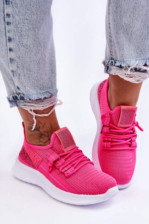 Buty Sportowe Wsuwane Damskie Neonowy Róż Hold Me! JHY260