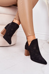 Openwork Boots On A Block Heel Black Michelle
