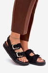 Women Sandals With Buckles Black Seladith