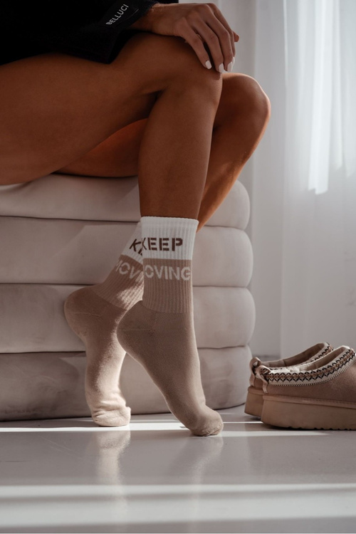 Women's Socks Keep Moving Beige