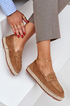 Espadryle Damskie Płaska Podeszwa Jutowa Plecionka Camel Shilova 