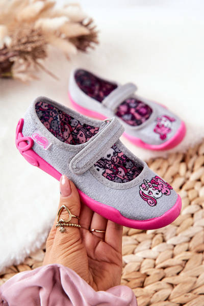 Flip-flops Ballerinas Befado Unicorns 114X464 Grey and pink
