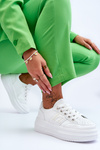 Sneakersy Modne Damskie Platforma Białe Claribel