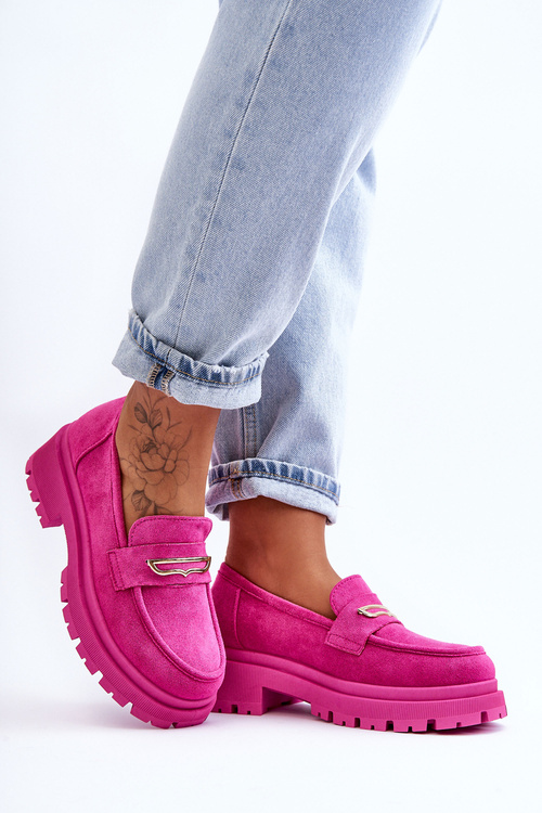 Women's Suede Slip-On Loafers Pink Pure Love