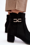 Women's Low Heel Boots with Ornament Black Numissa