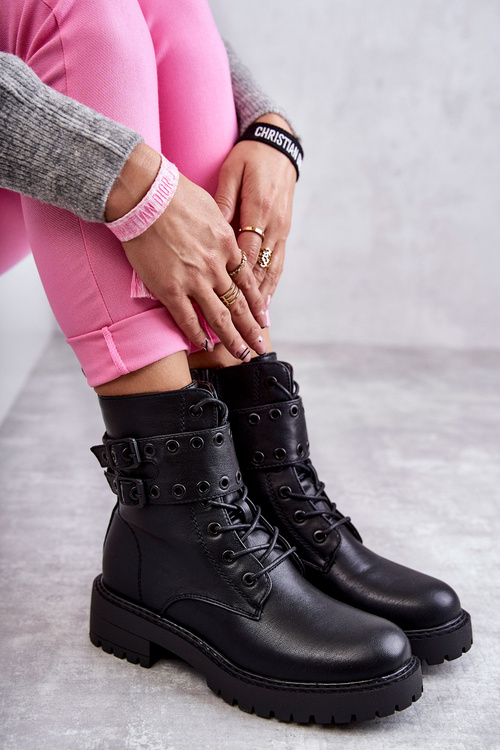 Women's Warm Leather Boots Black Silvor