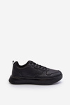Lightweight Men's Platform Sneakers in Black Eco Leather Uziran