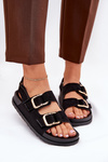 Women Sandals With Buckles Black Seladith