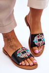 Women's Fashionable Sandals With Decoration Black Halsey