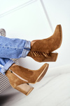 Women's Heeled Leather Boots Laura Messi Camel 2133