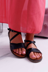 Women's Flat Sandals Sergio Leone SK019 Black Dariana