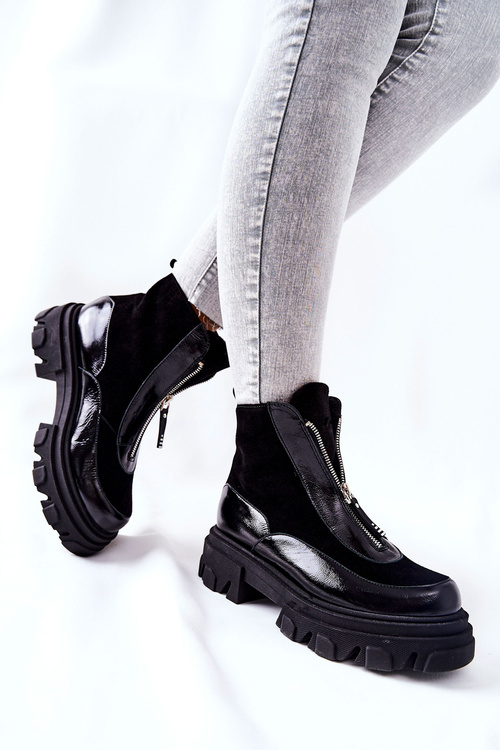 Leather Padded Boots Laura Messi Black 2371