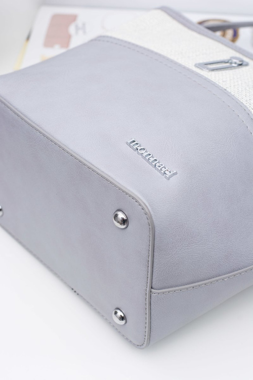 Women's Grey Silver Handbag Sack Monnari