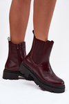 Insulated ankle boots with zipper burgundy Niviane