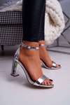Women's Stiletto Sandals Silver Huran