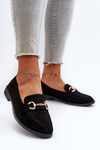 Women's Loafers on Flat Heel with Embellishment Black Aviole