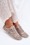 Damskie Wzorzyste Półbuty Skóra Naturalna Beżowe Artiker 56C2689