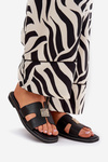 Flat Sandals With Cutouts And Decoration Black Bohalis