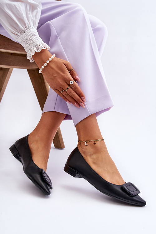 Classic Ballerinas With Decoration Black Rivea