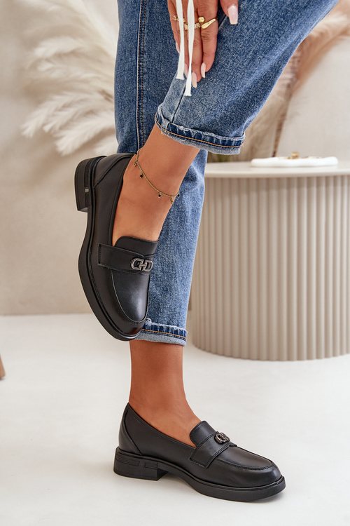 Mokasyny Damskie Skóra Naturalna Vinceza 58409 Czarne