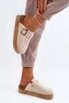 Women's platform slip-on sandals in light beige Jorffia