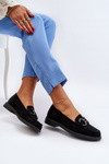 Women's Suede Moccasins with Decoration Black Echonesa