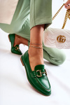 Women's Leather Loafers Green Coriso