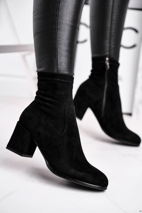 Women's Boots On Heel Black Merducio