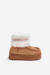 Snow Boots Kids With Fur And Pattern Camel Melefia