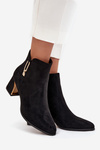 Women's heeled ankle boots with gold details black Kalivra