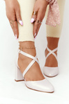 Pearl Pumps On A Block Heel Sergio Leone SK863 Beige