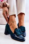 Suede Snakeskin Pumps Green Diana