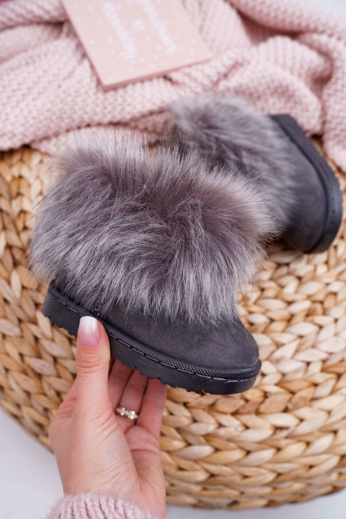 Children's Boots Snow Boots With Fur Grey Ariana