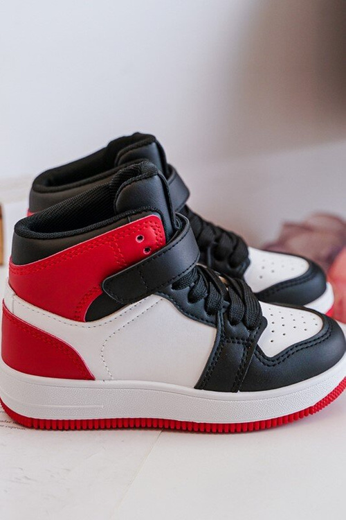 High Children's Sports Shoes White and Red Teredite