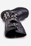 Boots Ankle Boots Girls With Buckles Eco Leather Black Rinetha