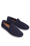 Men's GOE Navy Blue Nubuck Moccasins FF1N3059