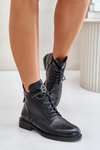 Warm Boots On Flat Heel With Ornament Black Leonise