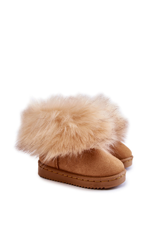 Children's Snow Boots With Eco Fur Light brown Ariana