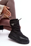 Women's snow boots with thick sole black Lureta
