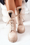 Suede Insulated Boots With Decorative Stones Beige Hadley