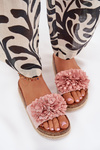 Women's Platform Sandals With Decorative Flowers Pink Tessara