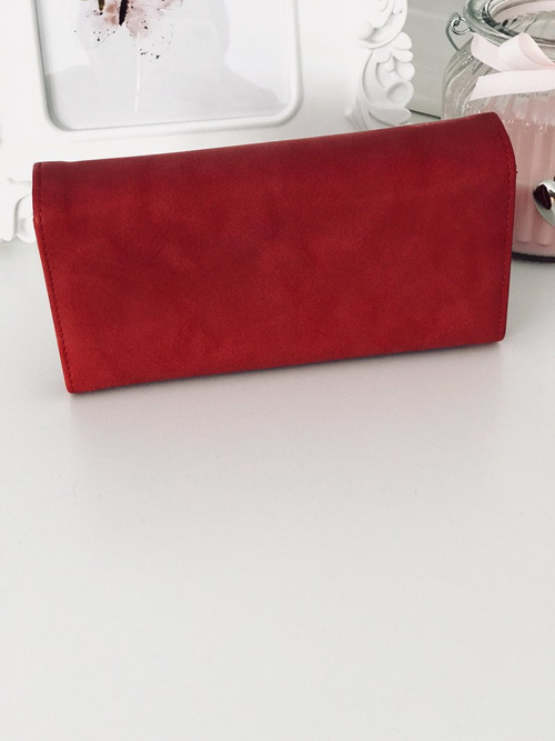 Large Ladies Red Wallet with Heart