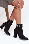 Eko Suede Ankle Boots With Heel With Decoration Black Lymall