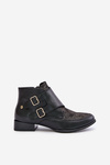 Leather Ankle Boots With Low Heel And Buckles Maciejka 06696-01 Black