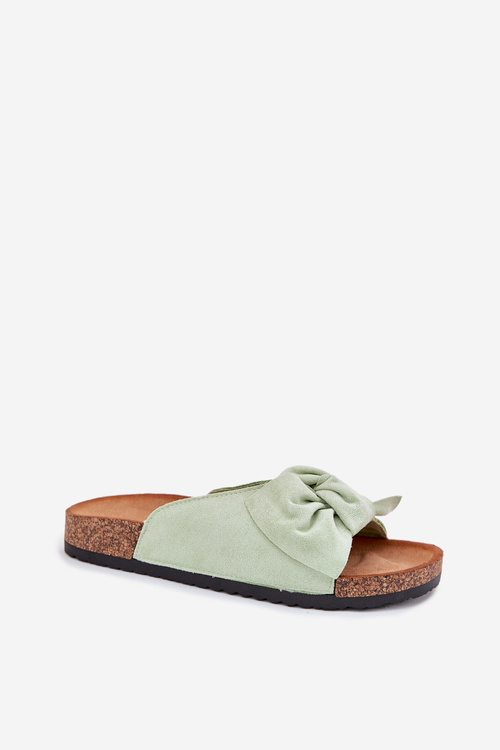 Women's Sandals On Cork Sole With Bow Mint Seressa