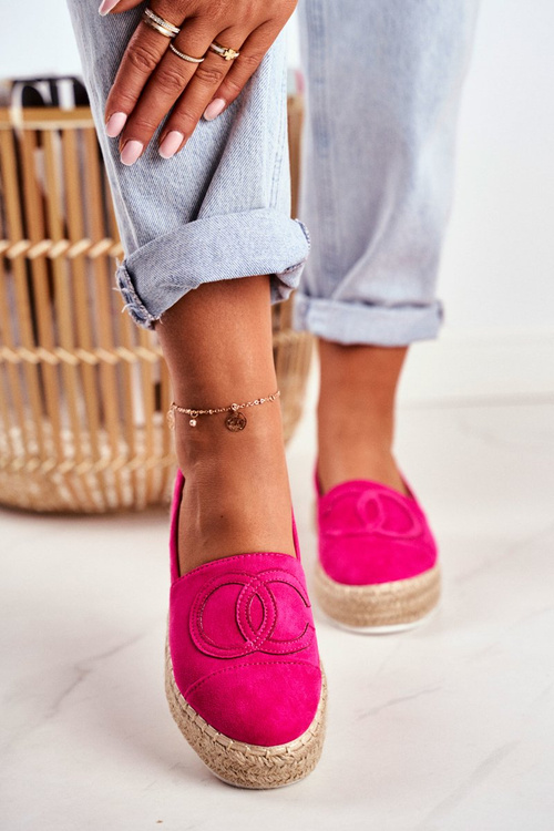 Women's Espadrilles Thick Sole Linen Fuchsia Febi