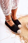 Espadryle Damskie Ażurowe Wsuwane Czarne Letisa